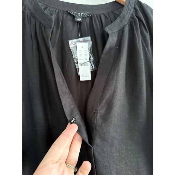 J.CREW | NWT Cabana dress in linen Black | Sz XXS - Picture 6 of 11